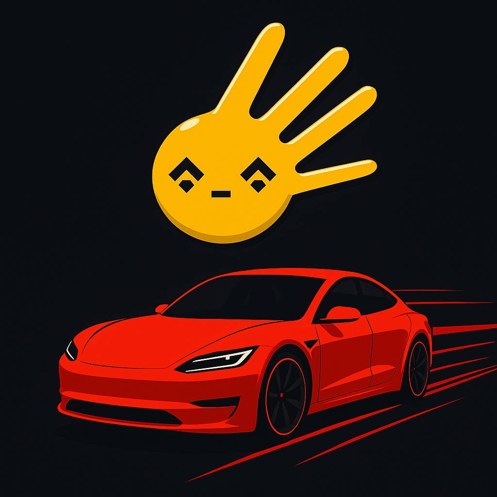 Futuristic electric car with golden rim light